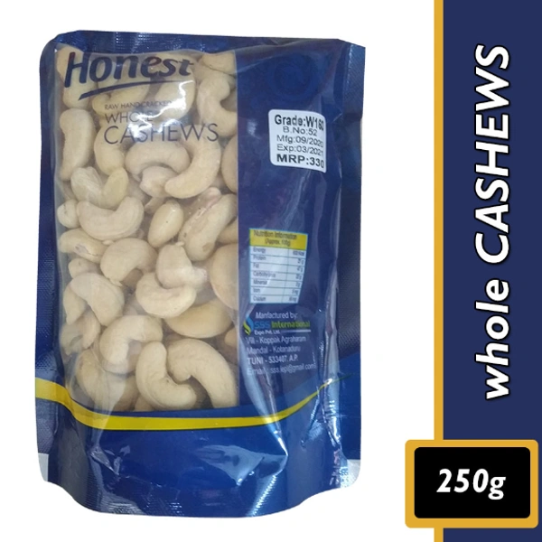 Honest whole Cashews /Kaju - 250gms